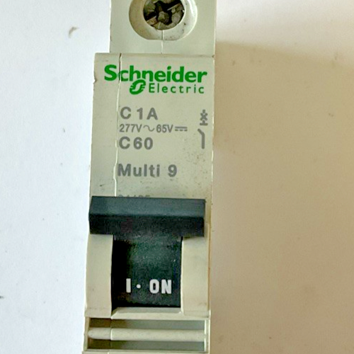 SCHNEIDER ELECTRIC C60 CIRCUIT BREAKER MULTI 9 D 1A 240VAC 10KA