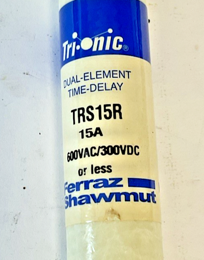FERRAZ SHAWMUT TRS15R FUSE 15A 600VAC/300VDC RK5 ***LOTOF3***
