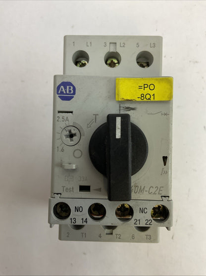 ALLEN BRADLEY 140M-C2E-B25 MOTOR CIRCUIT BREAKER SER B 1.6-2.5A TRIP