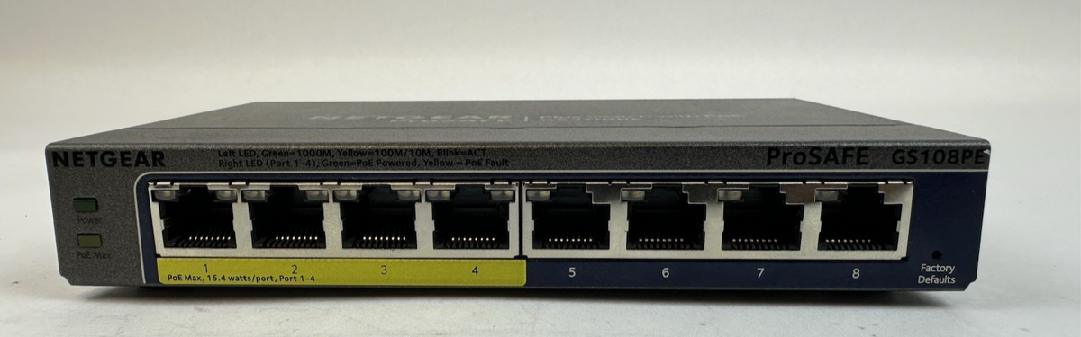 NETGEAR PROSAFE GS108PE V3 8-PORT GIGABIT MANAGED POE SWITCH