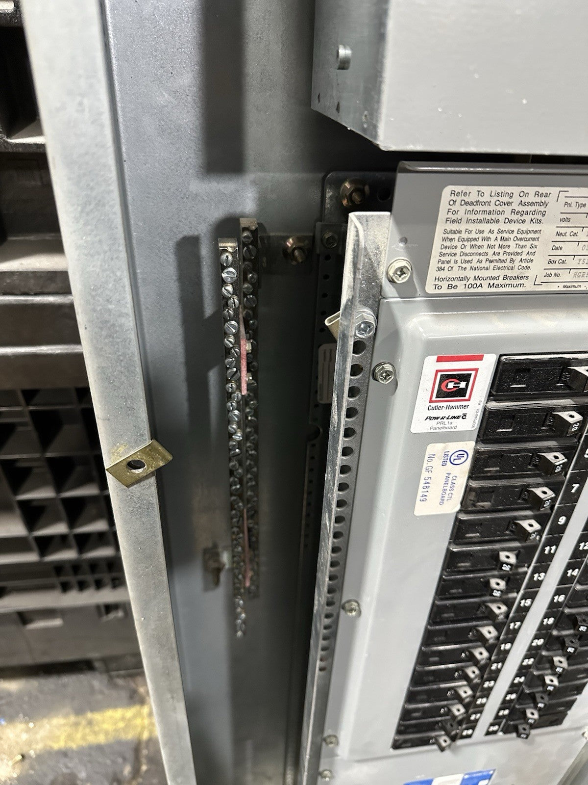 Cutler Hammer PRL1A 150A 3PH Panelboard 120/208V 30 Space Main w/ Clipper System