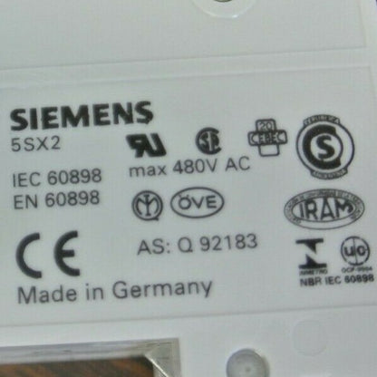 SIEMENS 5SX2 201-7 MINIATURE CIRCUIT BREAKER / 2-POLE / 1A / 400V / NEW SURPLUS
