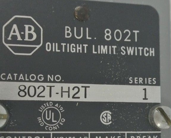 ALLEN-BRADLEY 802T-H2T OILTIGHT LIMIT SWITCH LEVER TYPE, 4-CIRCUIT / NEW SURPLUS