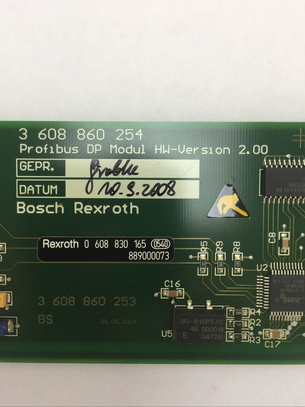 REXROTH 3 608 860 254 SMPDP PROFIBUS DP MODULE HW VERSION 2.00 0 608 830 165
