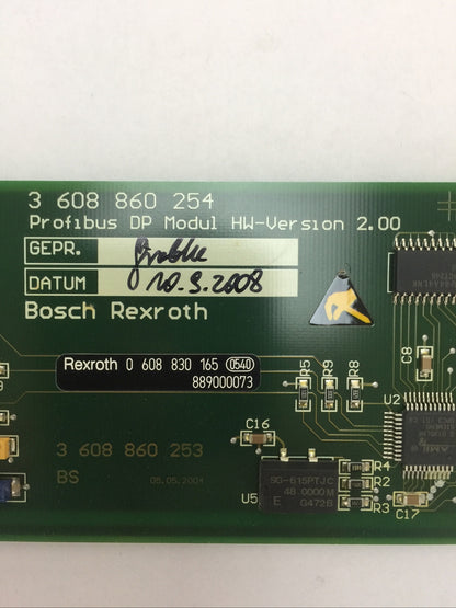 REXROTH 3 608 860 254 SMPDP PROFIBUS DP MODULE HW VERSION 2.00 0 608 830 165