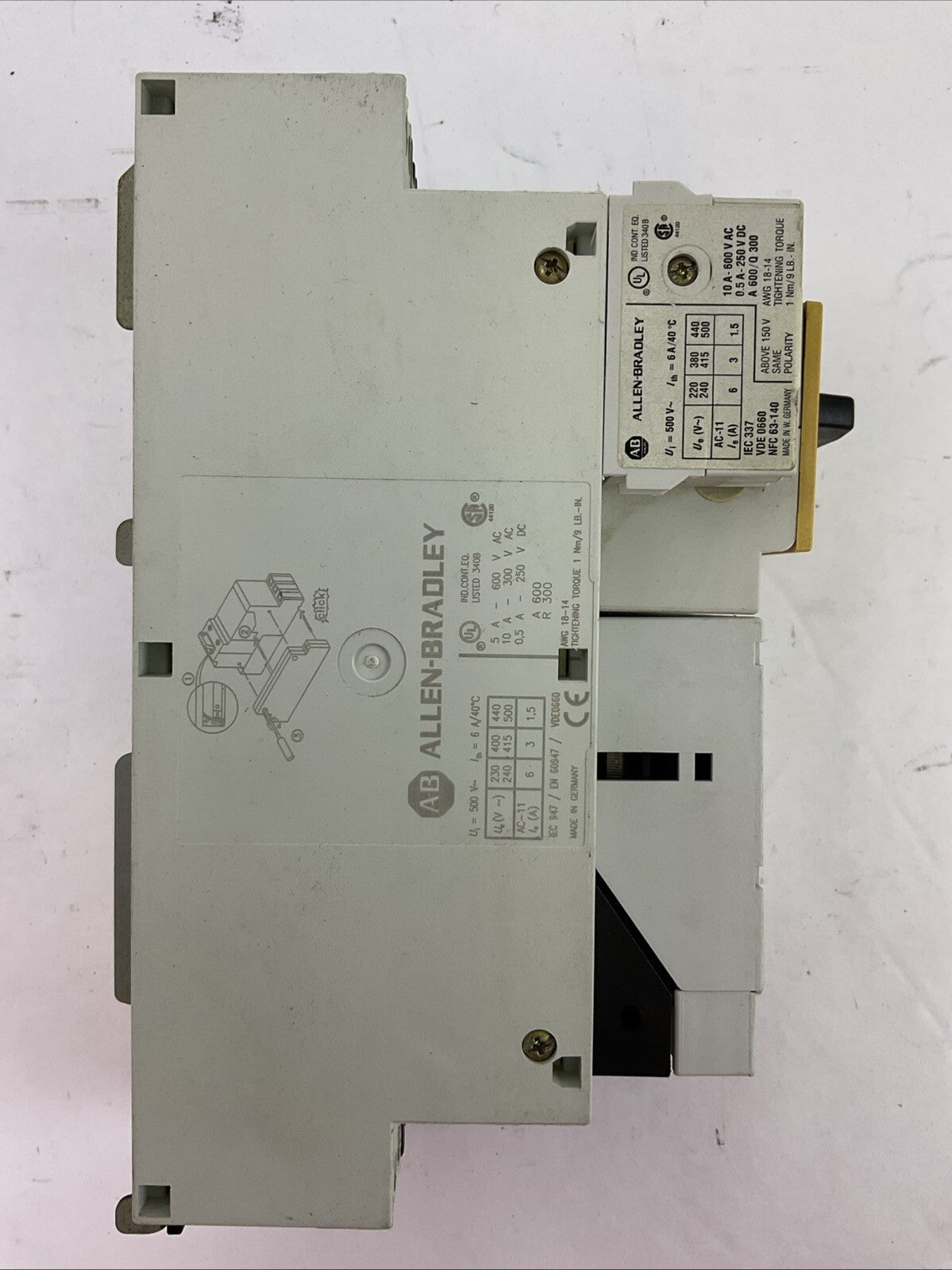ALLEN BRADLEY STARTER 190-A40 SER B COIL 120V 190-P250 SER A 190-A11-11 SER A