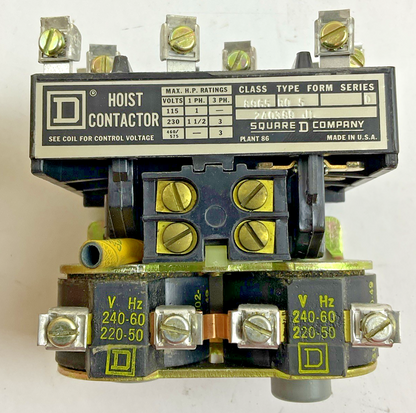 SQUARE D 8965 R0-5 AC REVERSING HOIST CONTACTOR 575V SER.D