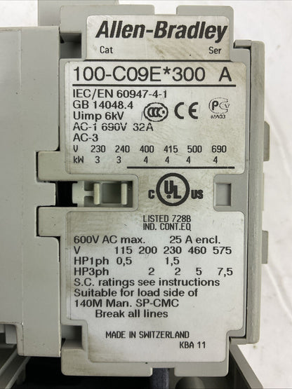 ALLEN BRADLEY STARTER (100-C09E*300 SER A COIL 24VDC + 193-EECB 1.0-5.0A SER C)
