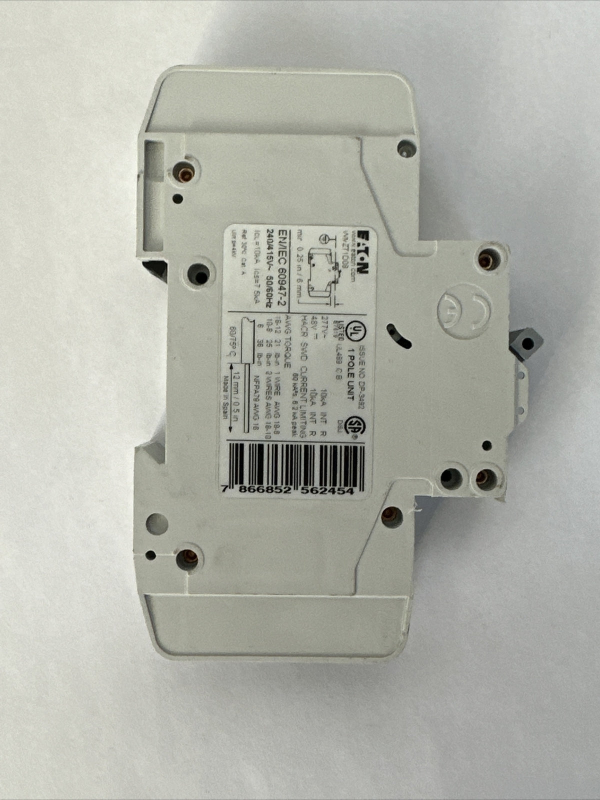 EATON WMZT1D08 CIRCUIT BREAKER 8A 277VAC 1POLE (LOT OF 5)