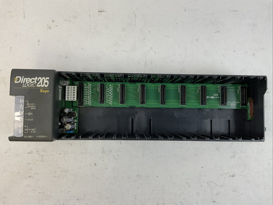 AUTOMATION DIRECT D2-09B-1 POWER SUPPLY 9-SLOT RACK 110/220VAC OUT 24VDC KOYO