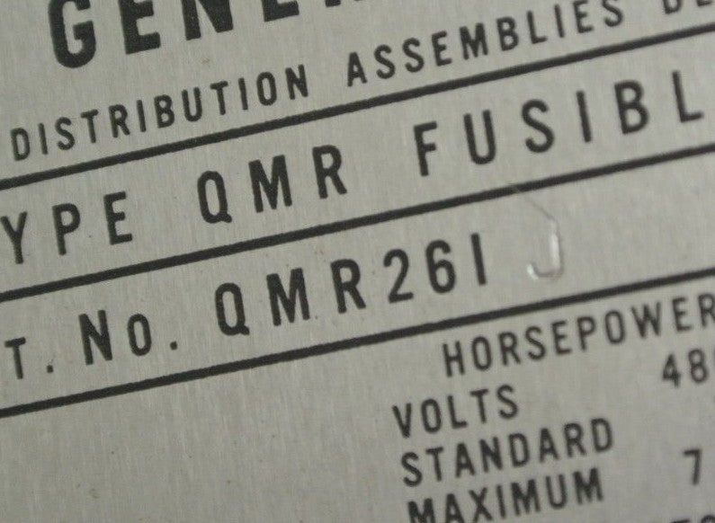 GE QMR261J - FUSIBLE DISCONNECT / PANELBOARD SWITCH - 600VAC, 30A, 2-POLE