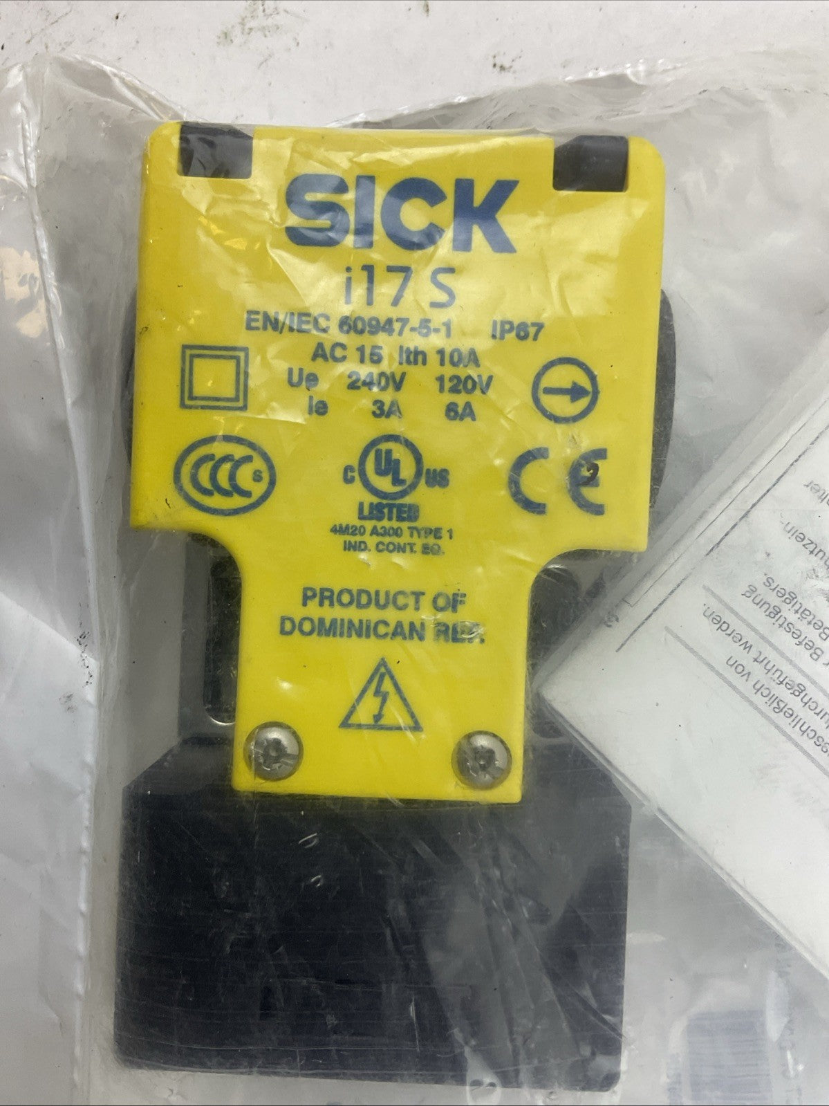 SICK I17-SA213 SAFETY SWITCH