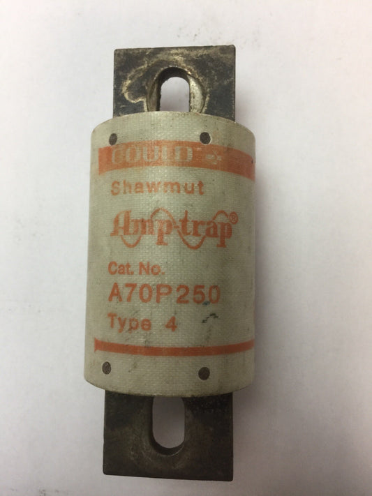 GOULD SHAWMUT AMPTRAP A70P250 FUSE 250 AMP 700VAC TYPE 4 FORM 101