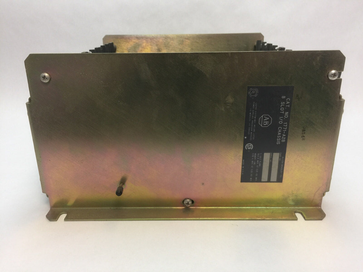 ALLEN BRADLEY 1771-A2B 8 SLOT I/O CHASSIS 5V PLANE 16A @ 5.25VDC MEMORY LINE .5A
