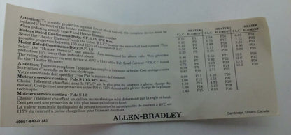 ALLEN BRADELY 600-TQX110 SER.B, MANUAL MOTOR STARTER  240V, NO KEY