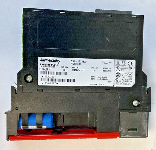 ALLEN BRADLEY 1756-LSP B GUARDLOGIX 55LSP PROCESSOR CAT REV.F01 F/W REV. 1.9