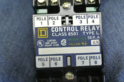 SQUARE D 8501 LO-20 / AC MAGNETIC RELAY / 110-120V/ 2 N.O. / 0 N.C. NEW SURPLUS