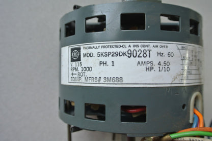 GE 5KSP29DK9028T ELECTRIC MOTOR - 115V, 60Hz, 1 PHASE , 1000 RPM, 4.5A, 1/10HP