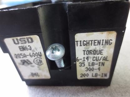 EATON / BUSSMANN EN63 TERMINAL BLOCK, 3-POLE - 285A, 600V