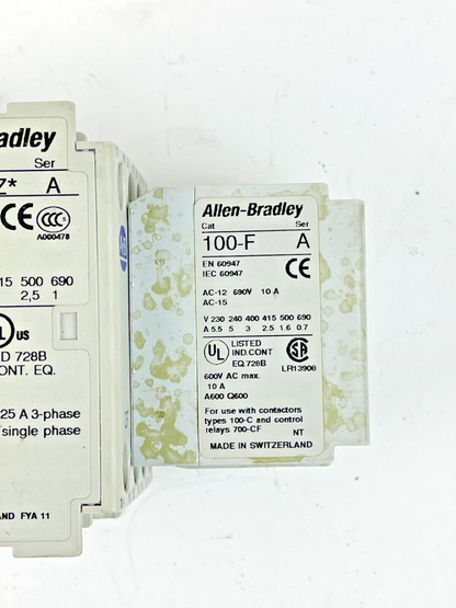 ALLEN BRADLEY - 100-C310Z*10 SER. A 25VDC COIL CONTACTOR & 100-F SER A CONTACTOR
