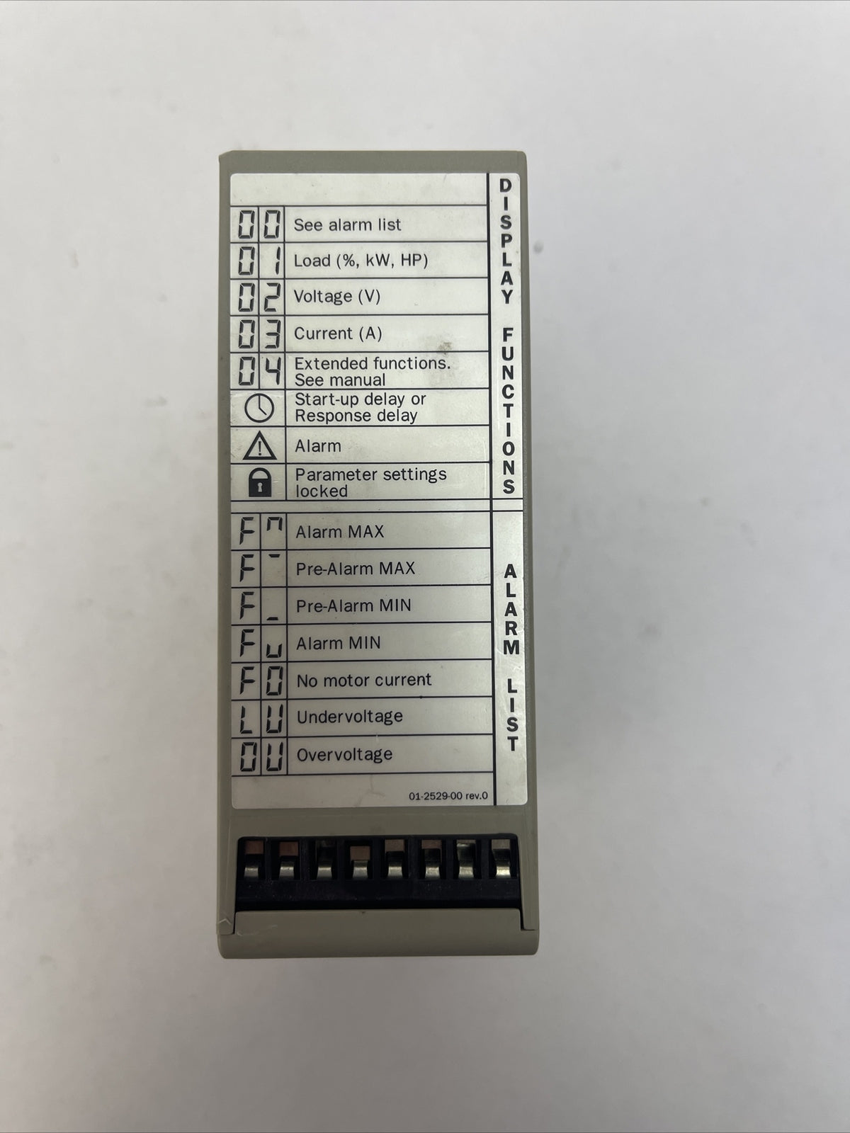 EMOTRON EL-FI M20 SHAFT POWER MONITOR 3X380-500VAC RELAY OUT 1.5A 240VAC