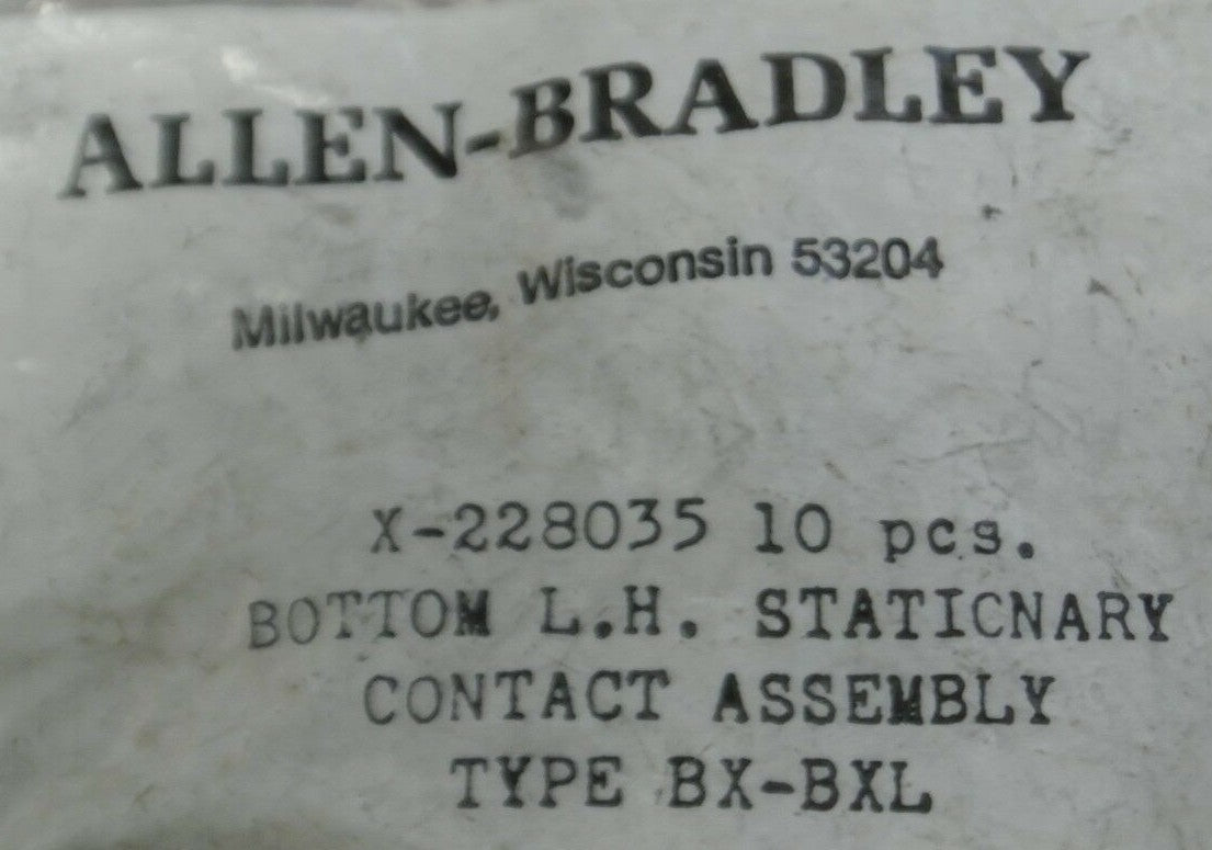 BAG of 10 / ALLEN-BRADLEY X-228035 STATIONARY CONTACT ASSEMBLY / NEW SURPLUS