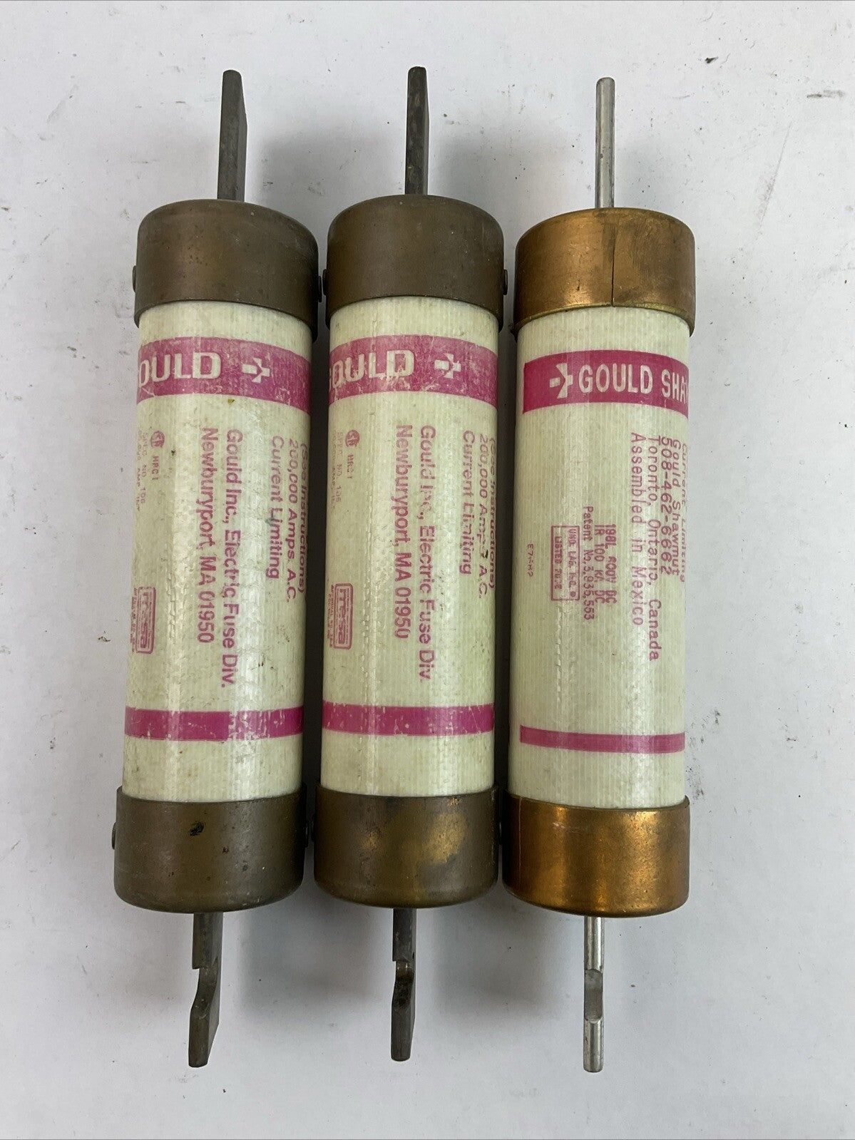 GOULD SHAWMUT TRS125R TRI-0ONIC TIME DELAY RK5 FUSE 600VAC 125AMP (LOT OF 3)