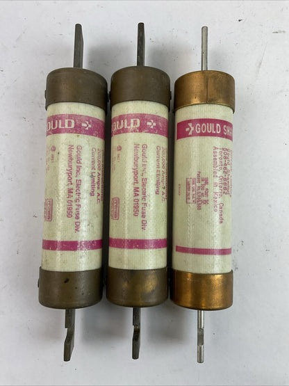GOULD SHAWMUT TRS125R TRI-0ONIC TIME DELAY RK5 FUSE 600VAC 125AMP (LOT OF 3)