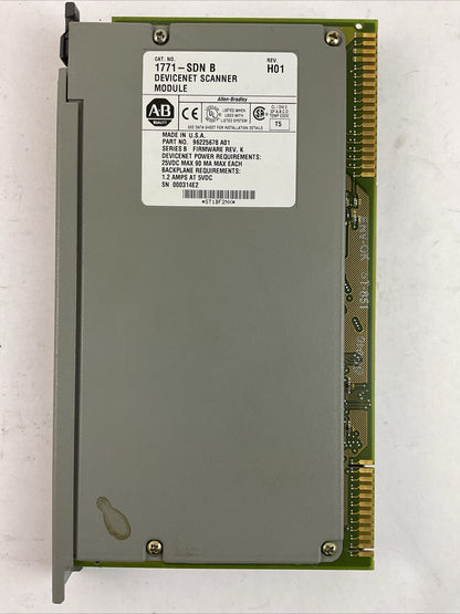 ALLEN BRADLEY 1771-SDN SER B REV H01 DEVICENET SCANNER MODULE FIRMWARE REV K