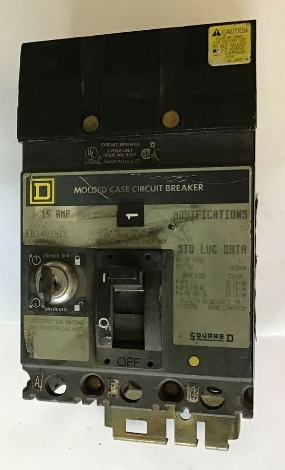 SQUARE D FC34015CL CIRCUIT BREAKER 480VAC 15A