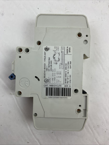 ALLEN-BRADLEY 1489-D1C070 SER A CIRCUIT BREAKER 125VDC 7AMP