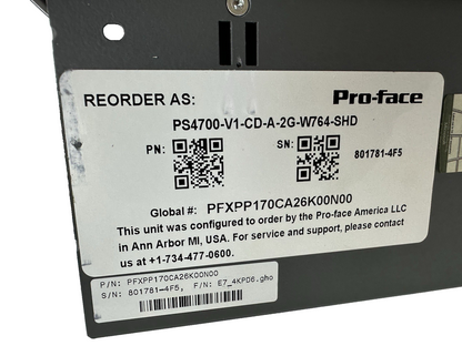 PROFACE PFXPP170CA26K00N00 OPERATOR TOUCH PANEL PS4700-V1-CD-A-2G-W764-SHD