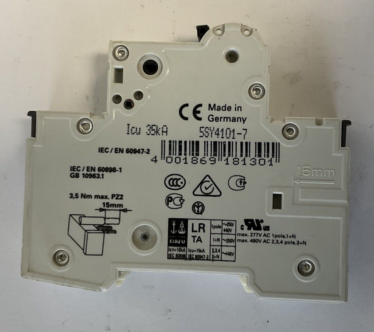 SIEMENS 5SY41 MCB C1 CIRCUIT BREAKER 230/400V 35KA ***LOTOF2***