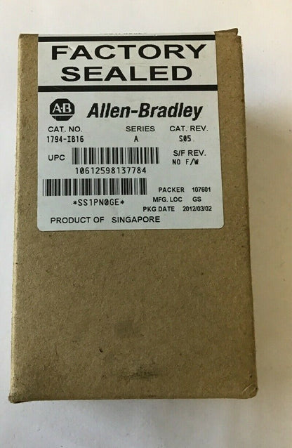 ALLEN BRADLEY 1794-IB16 SER.A INPUT MODULE S05, NO F/W