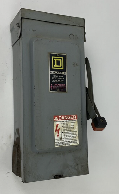 SQUARE D H361RB SAFETY SWITCH 30A 600VAC 2HP 3PH FUSIBLE SER.E1