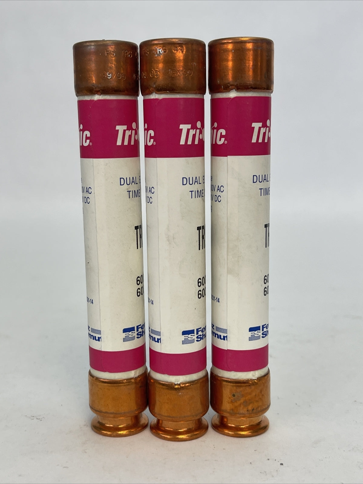 FERRAZ SHAWMUT TRS4R TRI-ONIC TIME DELAY FUSE 600V AC/DC 4AMP (LOT OF 3)