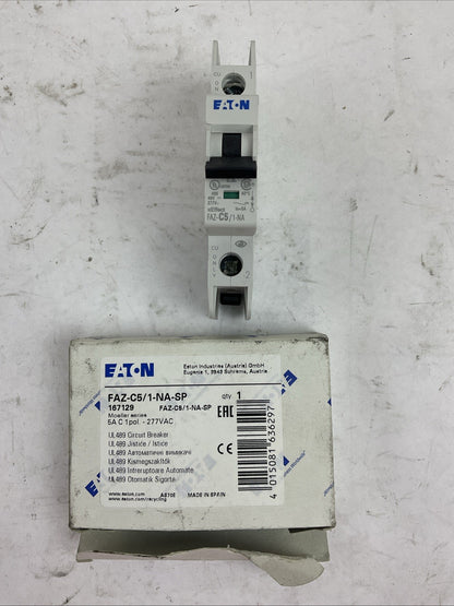 EATON FAZ-C5/1-NA-SP CIRCUIT BREAKER 5A 277VAC
