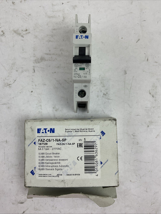 EATON FAZ-C5/1-NA-SP CIRCUIT BREAKER 5A 277VAC
