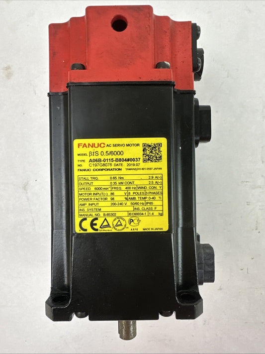 FANUC A06B-0115-B804#0037 AC SERVO MOTOR OUTPUT 0.35kW