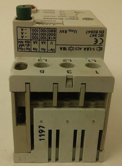 ALLEN BRADLEY 140-MN-0160, MANUEL MOTOR STARTER/ CIRCUIT BREAKER, 3PH, 600V,2.5A