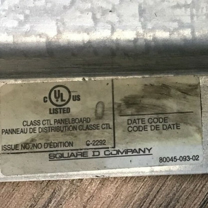 SQUARE D 80045-093-02 CTL PANELBOARD C-2292