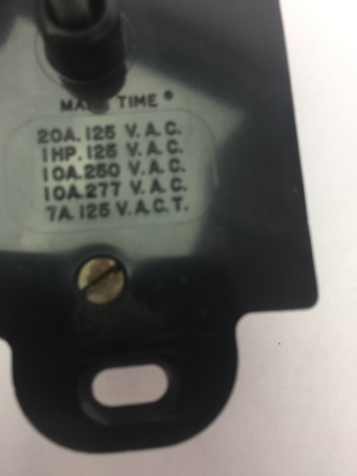 MARKTIME 90006 WALL BOX TIME SWITCH 30 MIN OFF TYPE WITHOUT HOLD 20A 125VAC 1HP