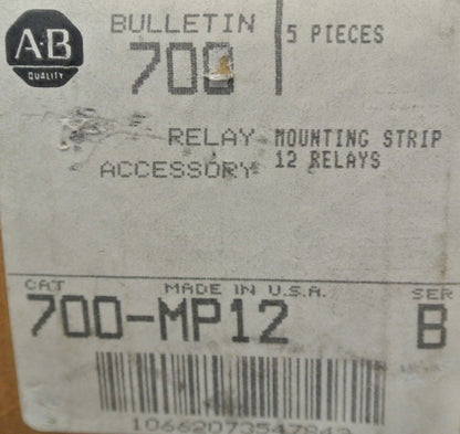 ALLEN-BRADLEY 700-MP12 RELAY MOUNTING STRIP for 12 RELAYS / NEW SURPLUS / EACH