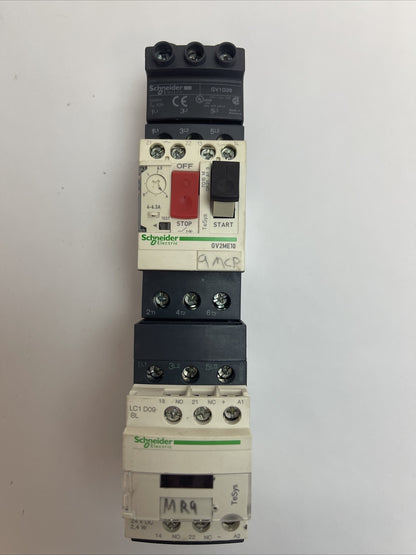 SCHNEIDER LC1 D09 BL CONTACTOR LAD4TBDL 24V GV2ME10 MANUAL MOTOR STARTER GV1G09