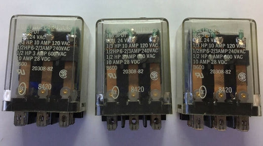 DELTROL CONTROLS 1663PDT RELAY 10A 28VDC COIL 24VAC***LOTOF3***