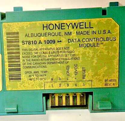 HONEYWELL S7810 A 1009 DATA CONTROL MODULE REV.A
