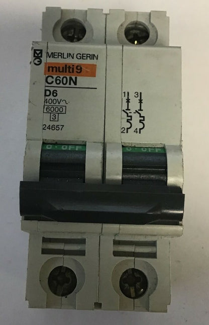 MERLIN GERIN MULTI9 C60N D6 CIRCUIT BREAKER 400VAC