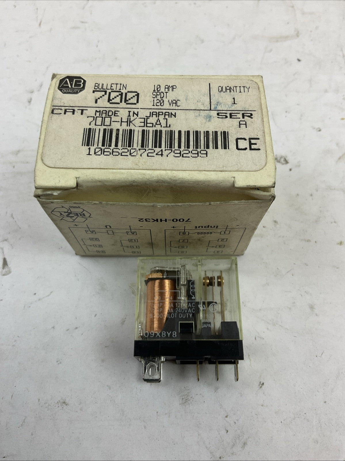 ALLEN BRADLEY 700-HK36A1 SER A RELAY 10AMP 120VAC