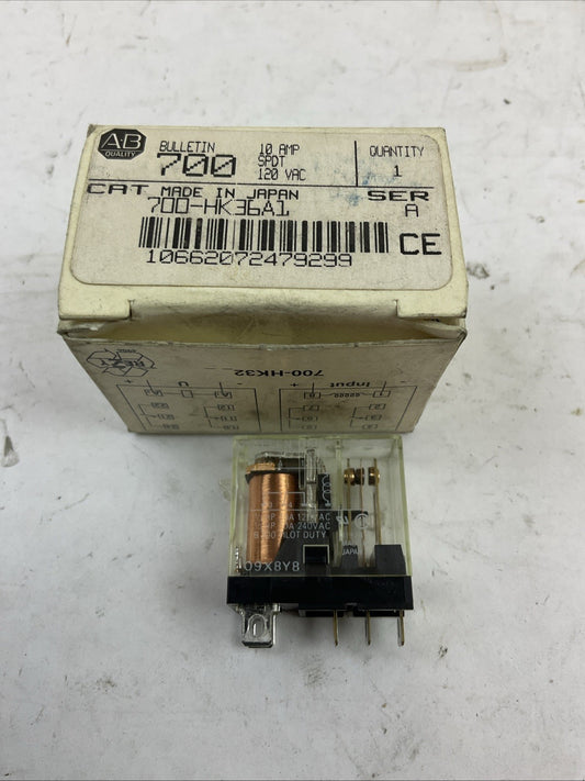 ALLEN BRADLEY 700-HK36A1 SER A RELAY 10AMP 120VAC