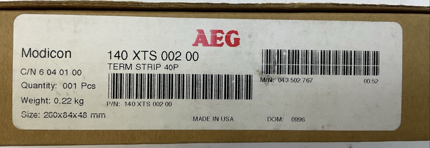 AEG MODICON 140 XTS 002 00 TERM STRIP 40P